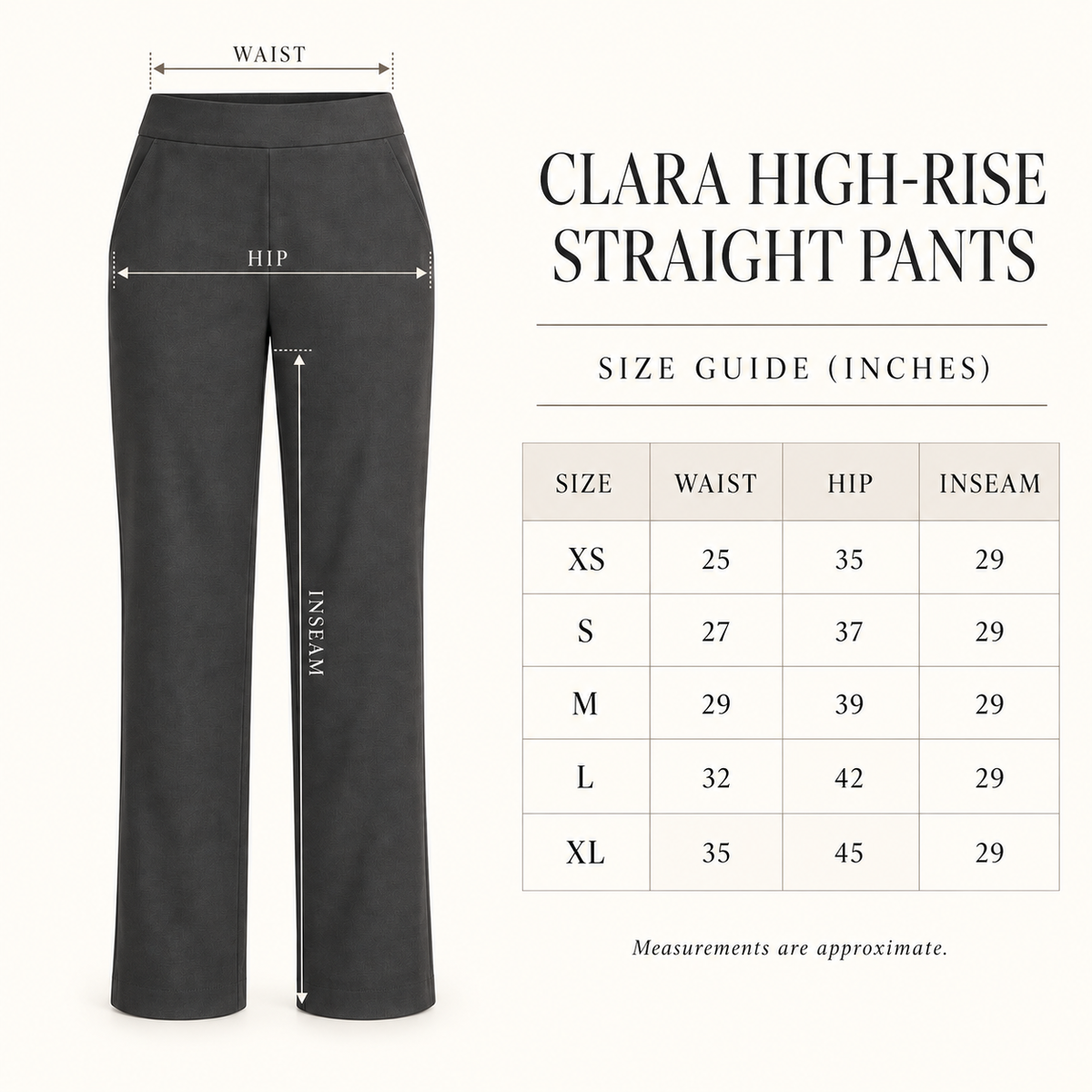 Clara High-Rise Straight Pants