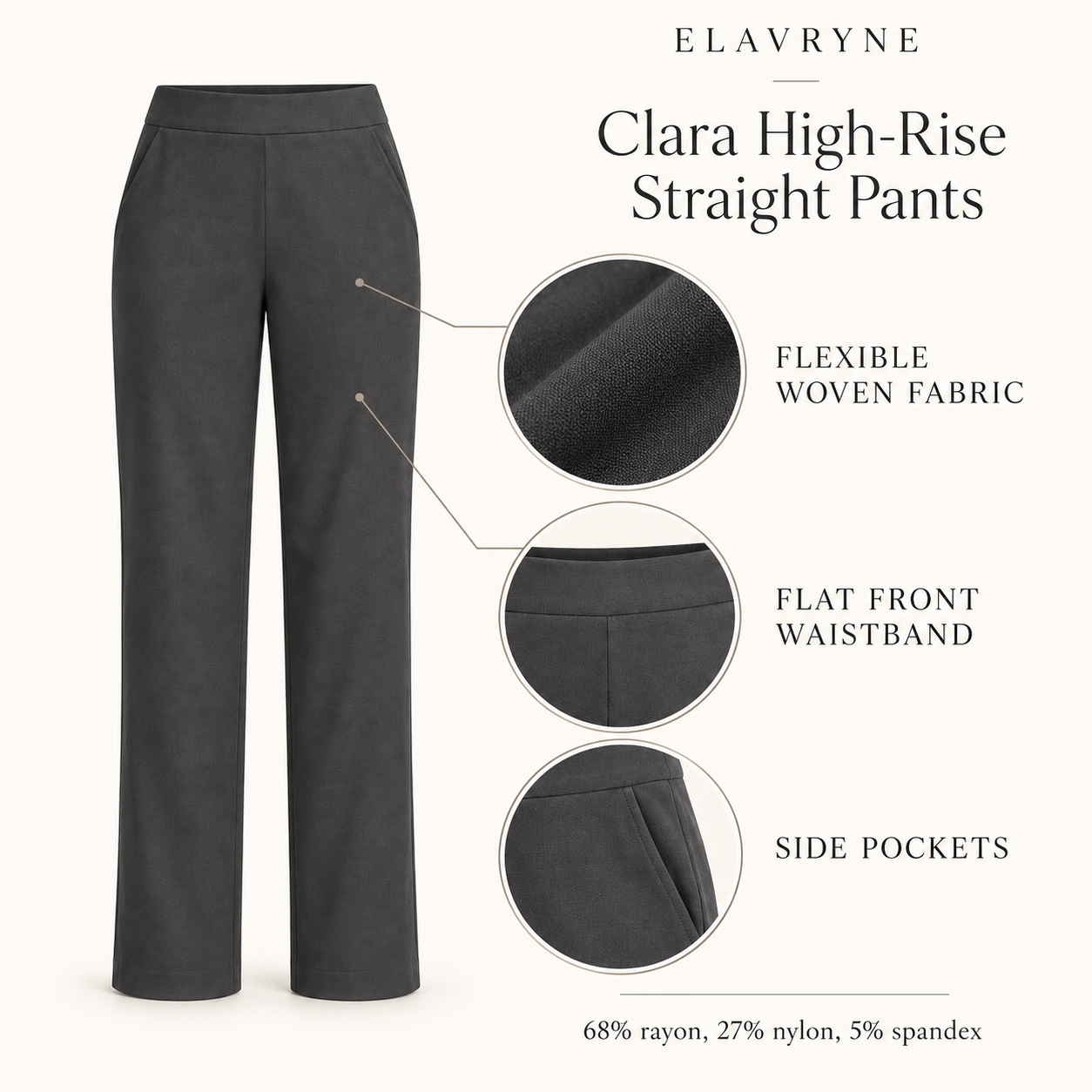 Clara High-Rise Straight Pants