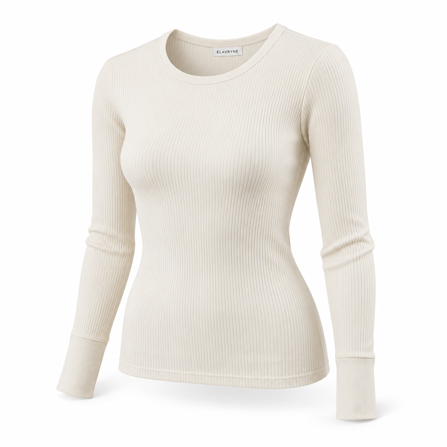 Lena Ribbed Long-Sleeve Top
