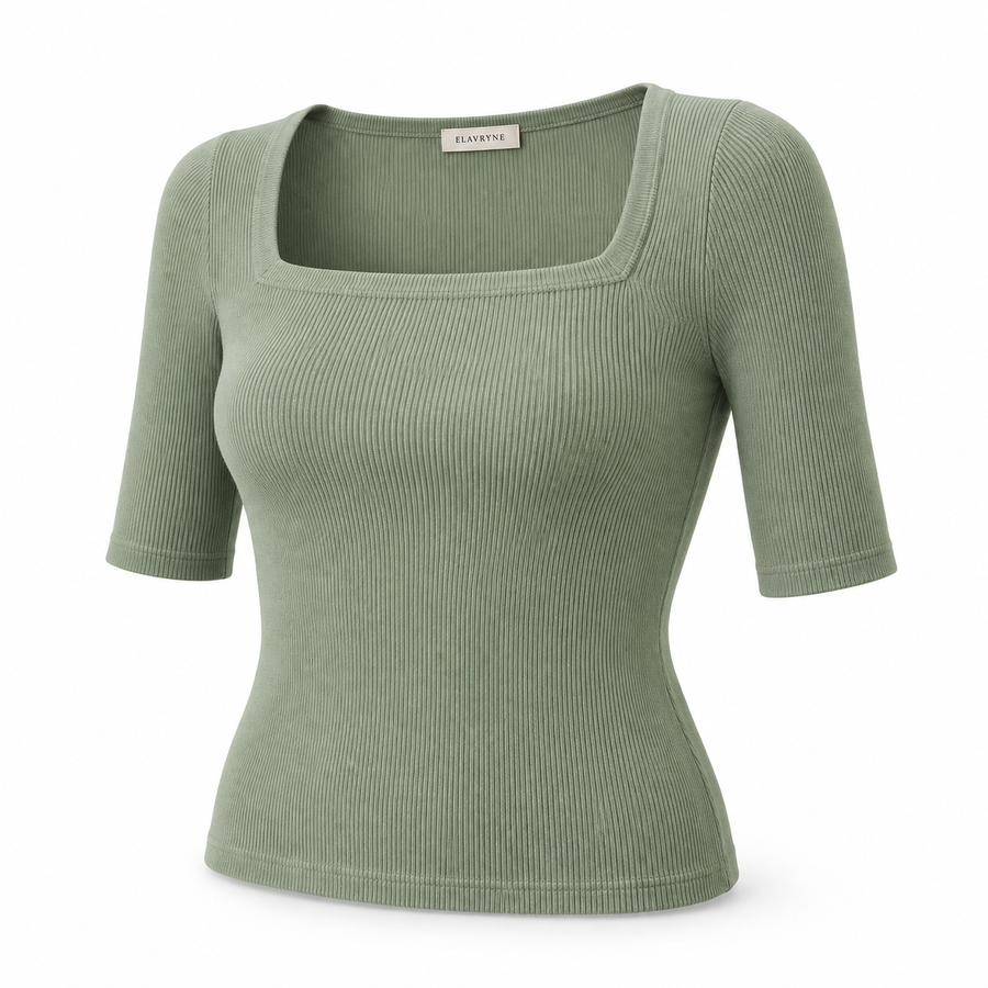 Nora Square-Neck Knit Top