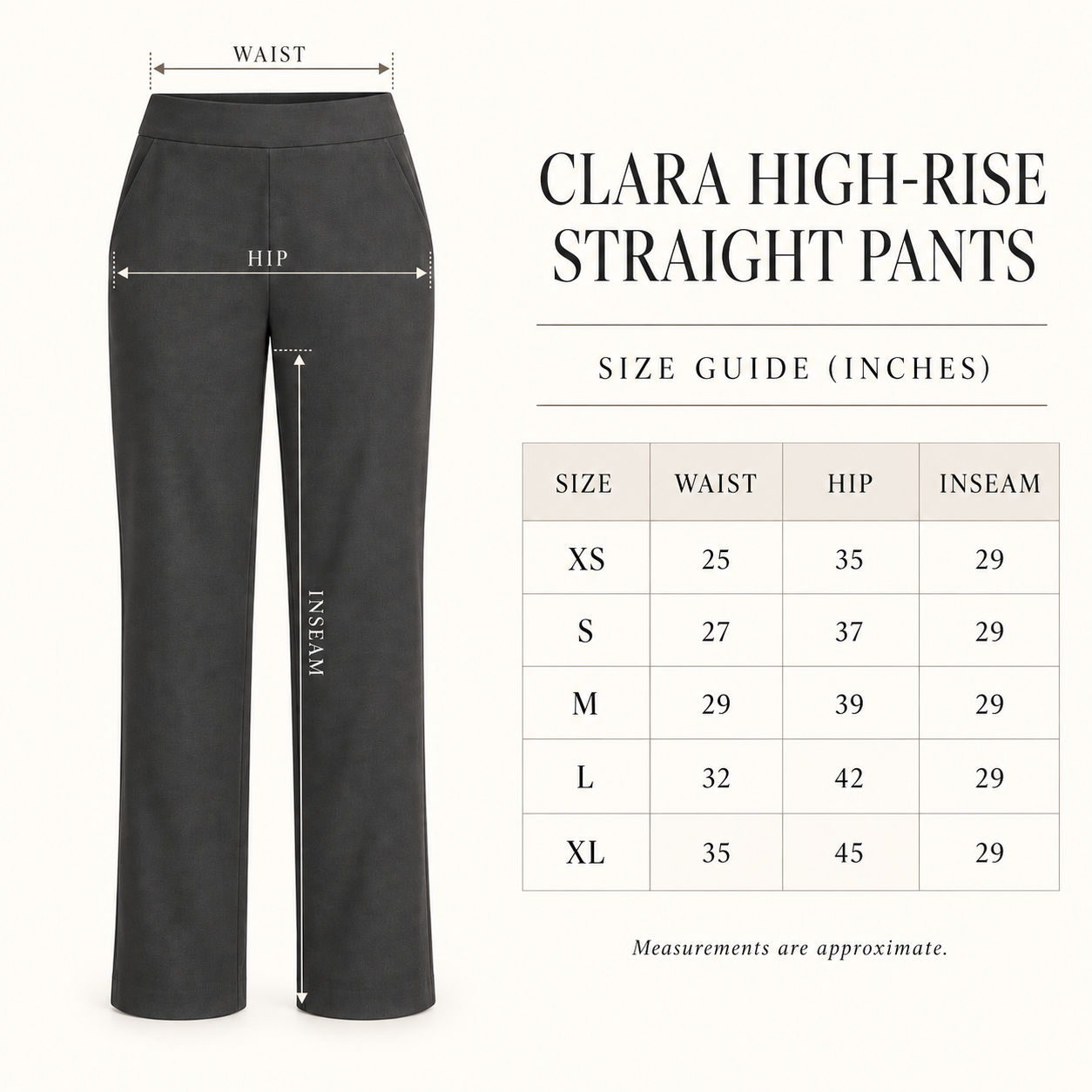 Clara High-Rise Straight Pants