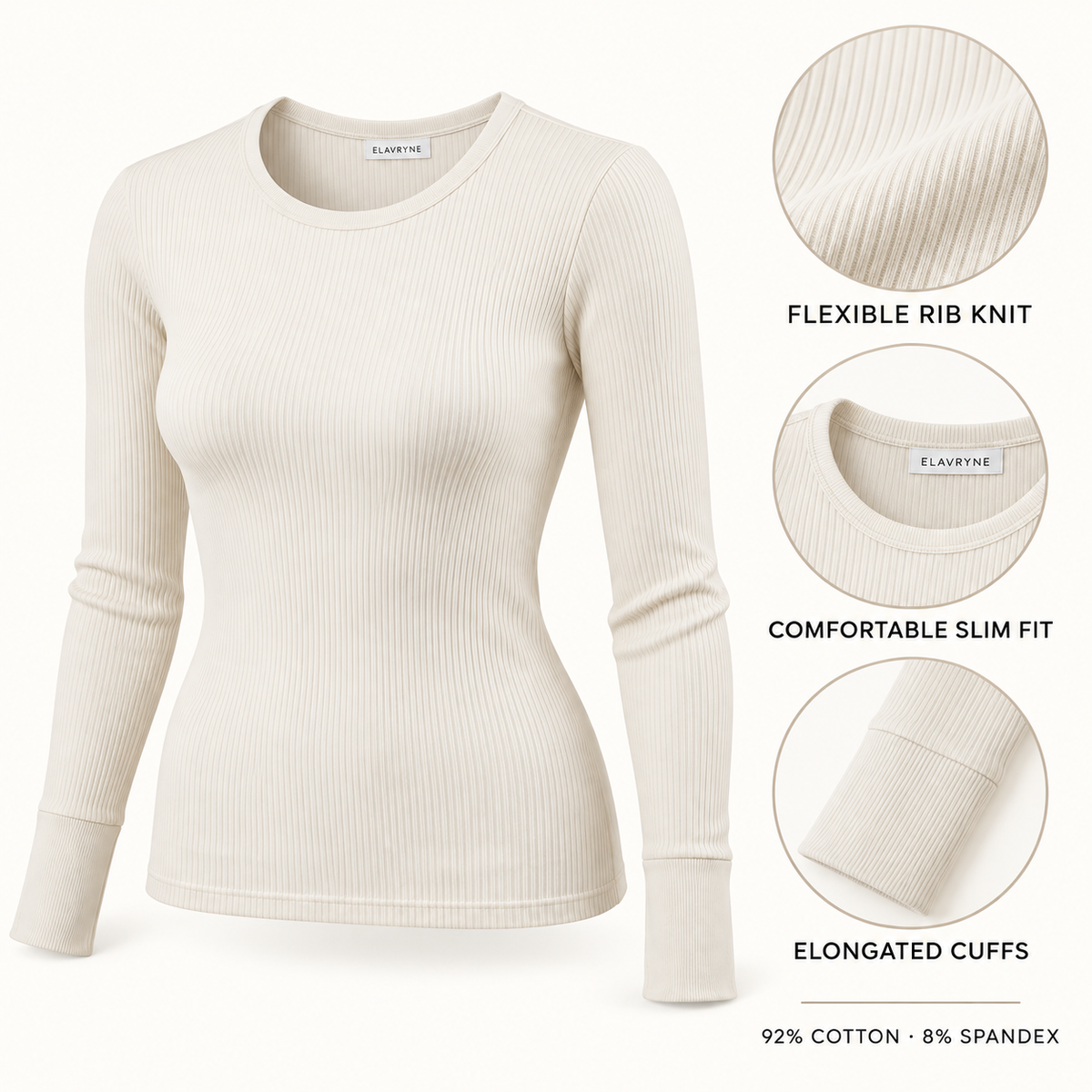 Lena Ribbed Long-Sleeve Top